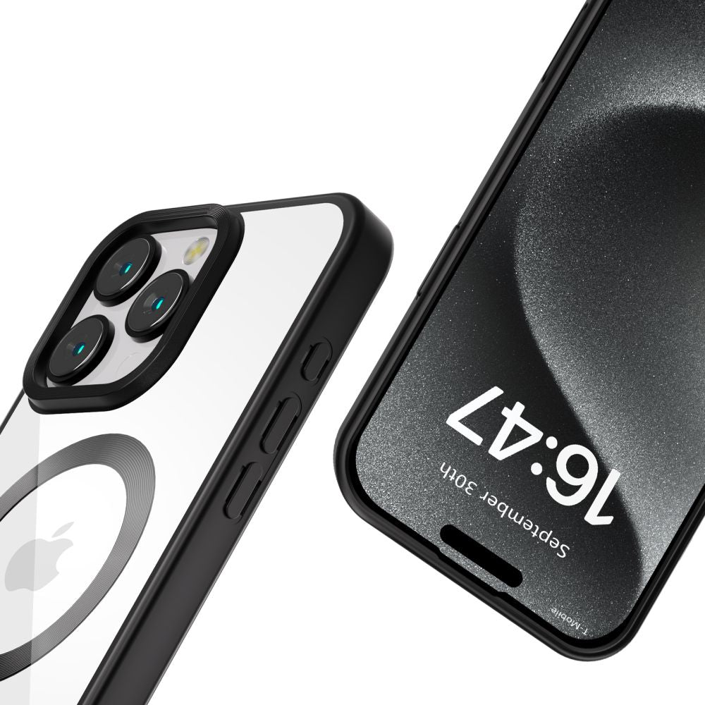 Tech-Protect iPhone 16 Pro Max MagFlex Θήκη Σιλικόνης TPU με MagSafe - Διάφανη / Satin Black
