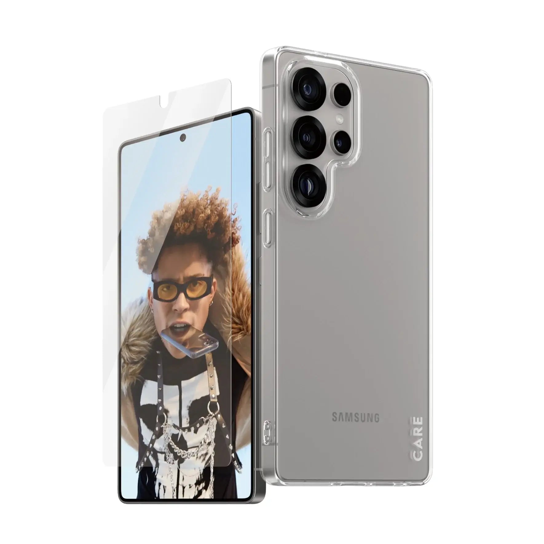 Care by PanzerGlass Samsung Galaxy S25 Ultra - Fashion 2in1 Σετ με 1 Αντιχαρακτικό Γυαλί Οθόνης και 1 Θήκη Σιλικόνης - Clear