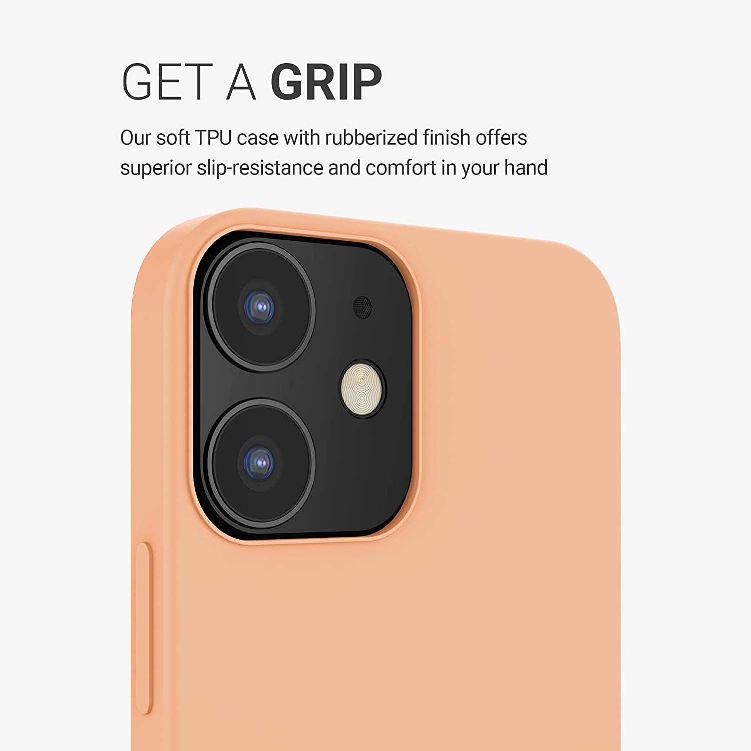 KW iPhone 12 / iPhone 12 Pro Θήκη Σιλικόνης Rubber TPU - Peach - 52641.138