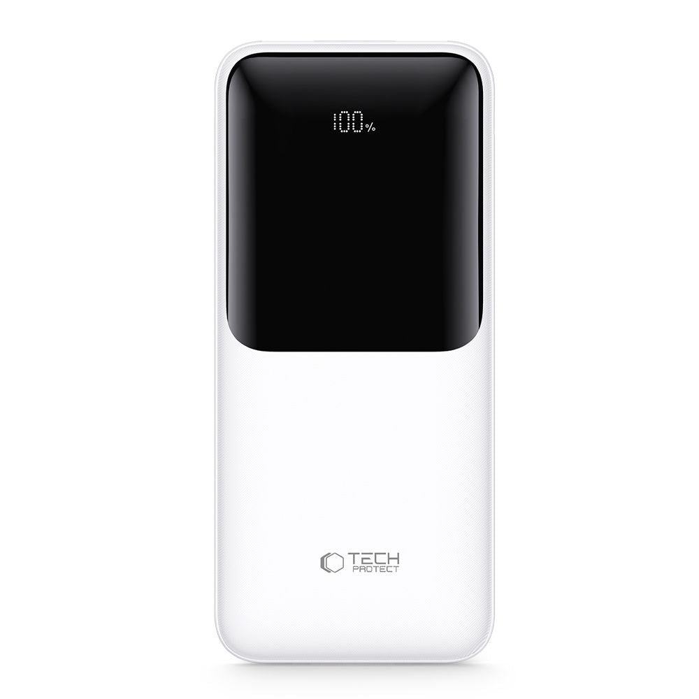 Tech-Protect PB02-22.5W Power Bank 20000mAh με 2 Θύρες USB με 1 Θύρα Type-C και 1 Θύρα Micro-USB - White - likebrands.gr