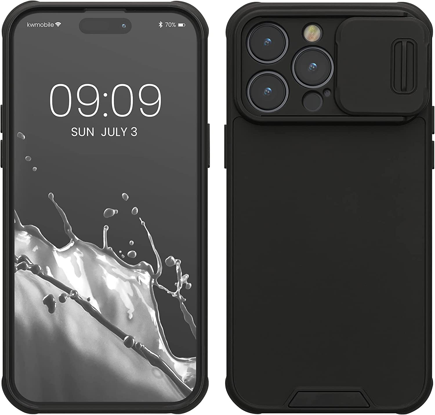 KW iPhone 14 Pro Max Hybrid Σκληρή Θήκη με Πλαίσιο Σιλικόνης TPU και Κάλυμμα για την Κάμερα - Black - 60355.01