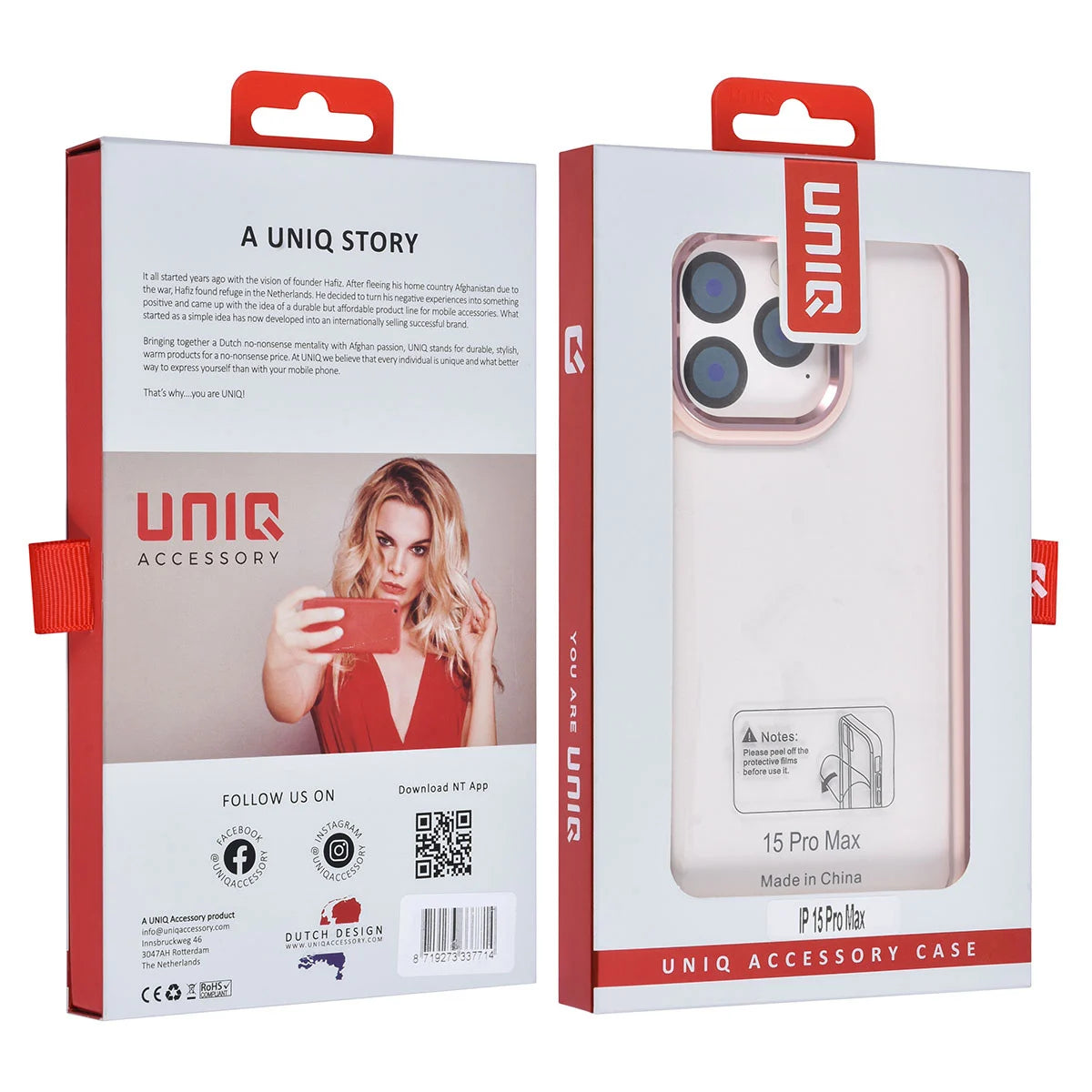 Tuniq iPhone 15 Pro Max - Σκληρή Θήκη με Πλαίσιο Σιλικόνης - Ροζ / Διάφανο