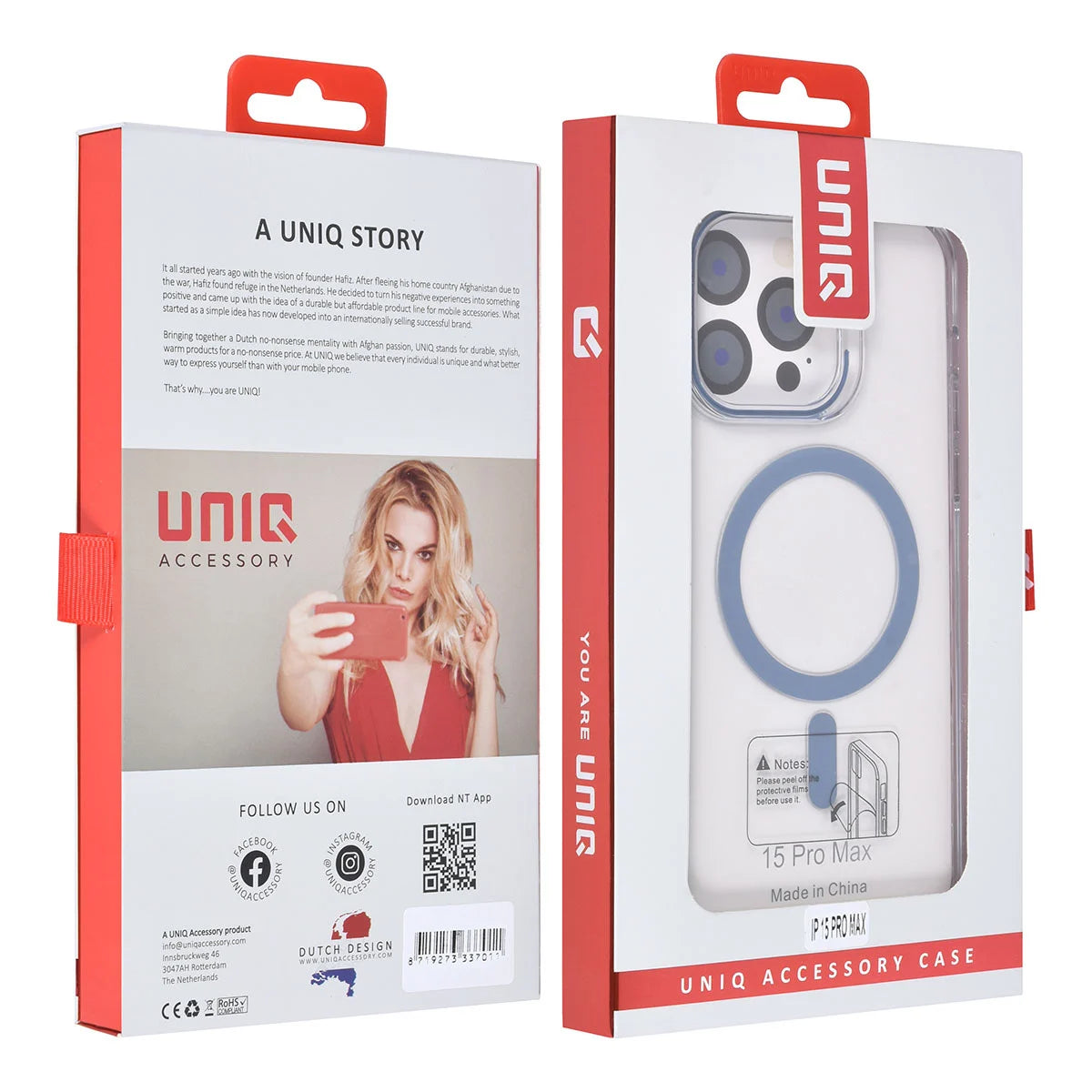 Tuniq iPhone 15 Pro Max - MagSafe Σκληρή Θήκη με Πλαίσιο Σιλικόνης - Διάφανη / Μπλε