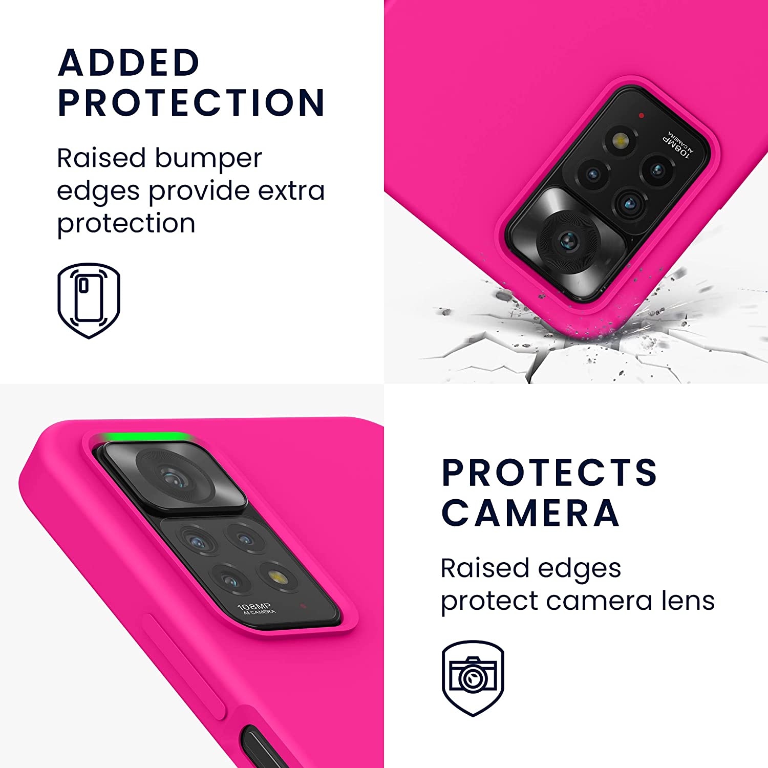 KW Xiaomi Redmi Note 11 Pro / Note 11 Pro 5G Θήκη Σιλικόνης Rubberized TPU - Neon Pink - 57373.77