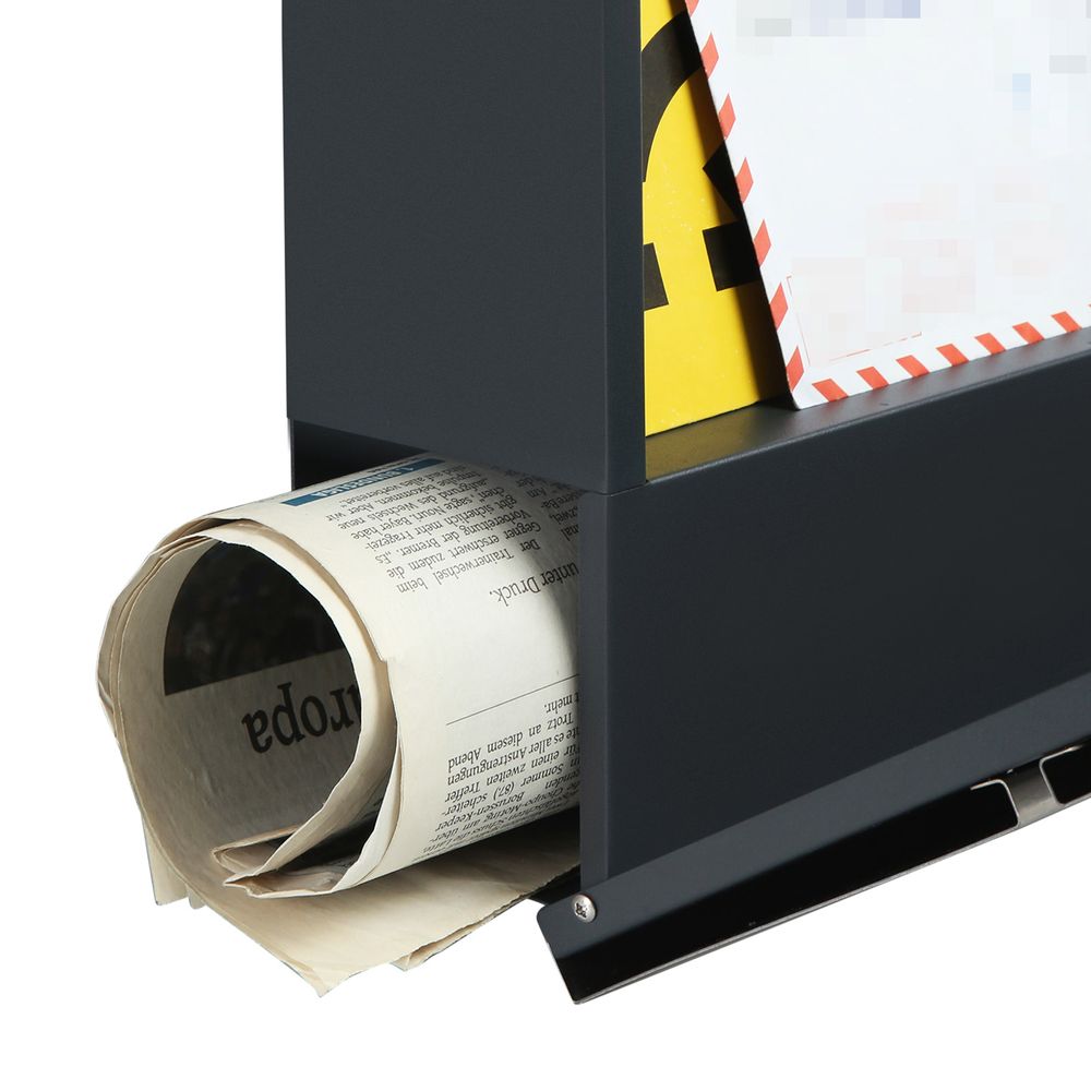 Songmics Επιτοίχιο Μεταλλικό Γραμματοκιβώτιο με Κλειδαριά και Θήκη Εφημερίδων - Charcoal Grey / Silver - GMB51AS