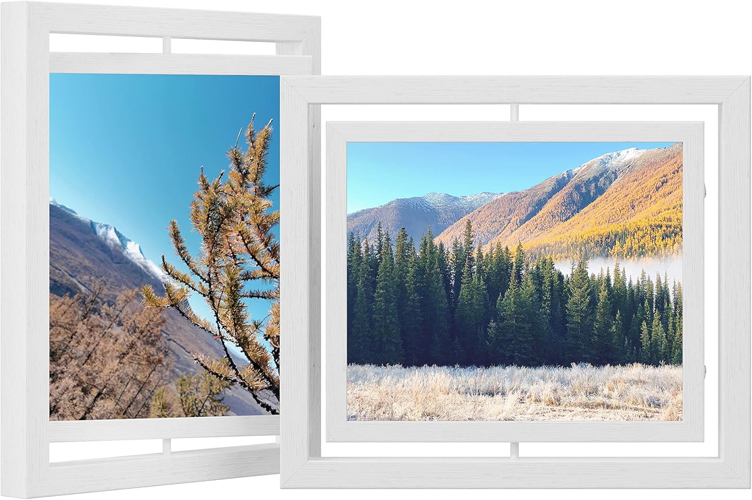 Songmics Σετ 2 Περιστρεφόμενων Κορνιζών για Φωτογραφίες - White - RPF281W01