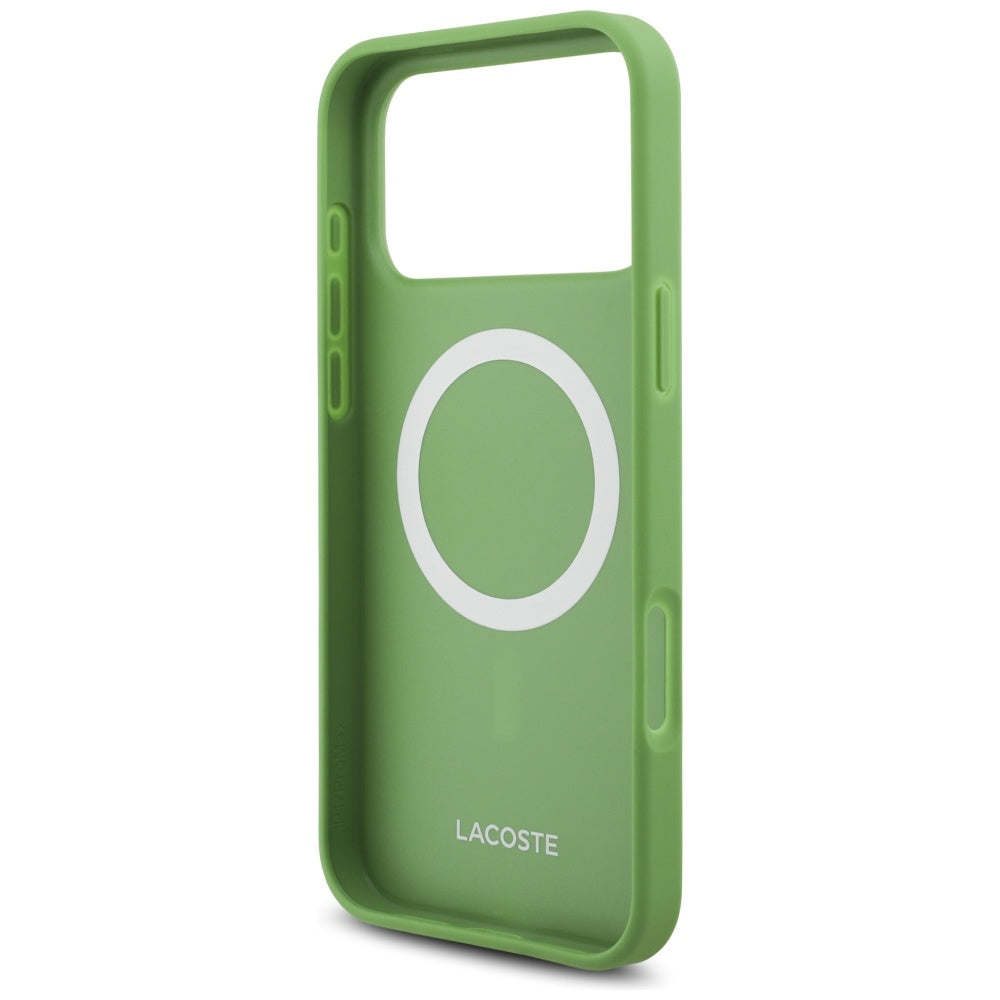 Lacoste iPhone 17 Pro Max - Petit Pique Lacquer Logo MagSafe - Σκληρή Θήκη με Πλαίσιο Σιλικόνης - Estragon