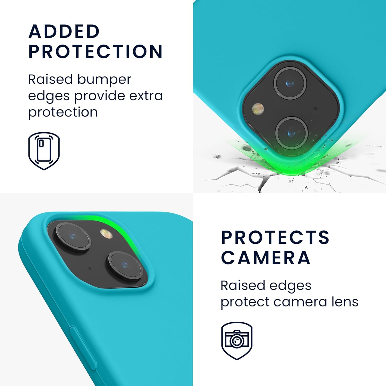 KW iPhone 15 Θήκη Σιλικόνης Rubberized TPU - Cool Glacier