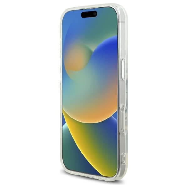 Guess iPhone 16 Pro Max - IML Rhinestones - MagSafe Σκληρή Θήκη με Πλαίσιο Σιλικόνης - White - GUHMP16XPFTDTEH