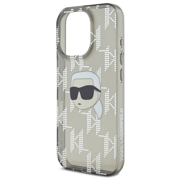 Karl Lagerfeld iPhone 16 Pro - IML Karl Head Electroplated - Σκληρή Θήκη με Πλαίσιο Σιλικόνης - Black - KLHCP16LHKLPKHK