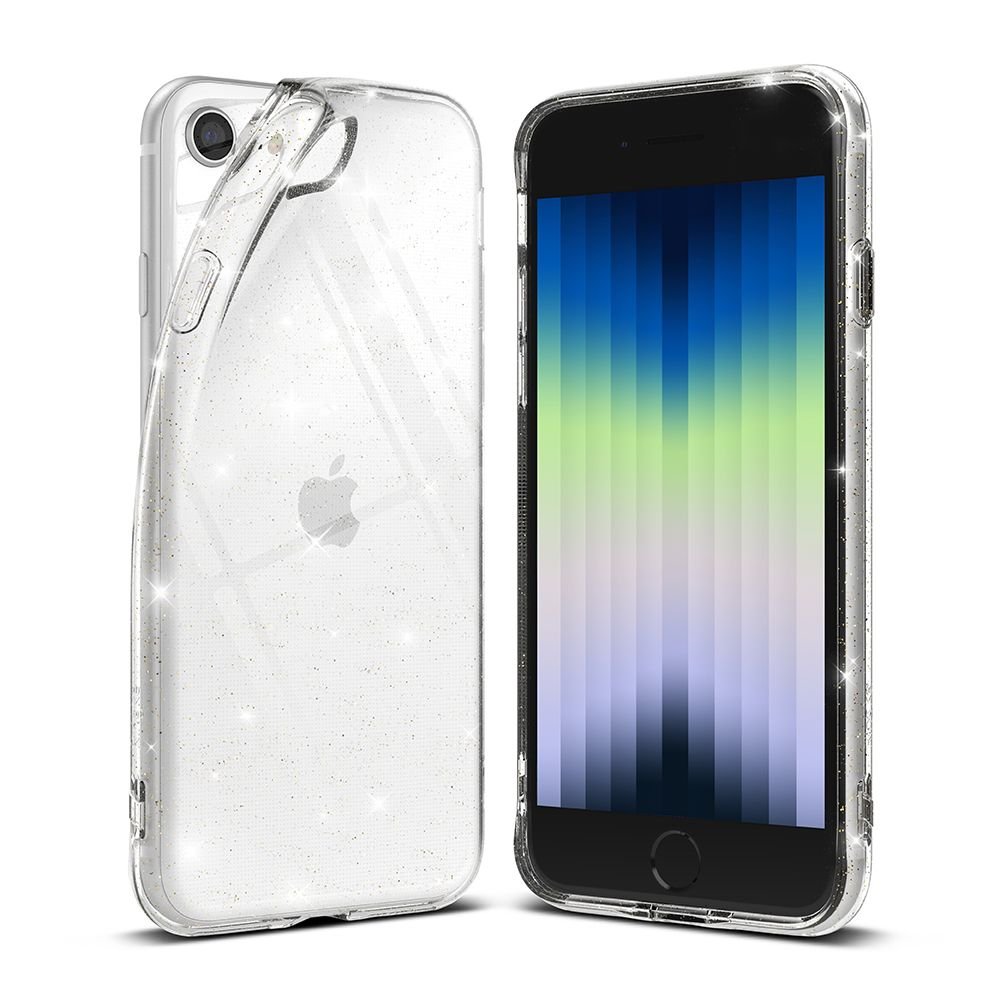 Ringke iPhone SE 2022 / SE 2020 / 7 / 8 Air Ultra - Thin TPU Case Λεπτή Θήκη Σιλικόνης - Glitter Clear