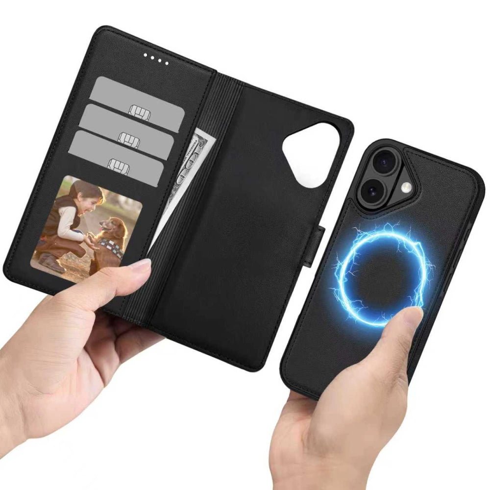 Tech - Protect iPhone 17 Θήκη Πορτοφόλι Stand από Δερματίνη με Αποσπώμενη θήκη MagSafe - Matte Black