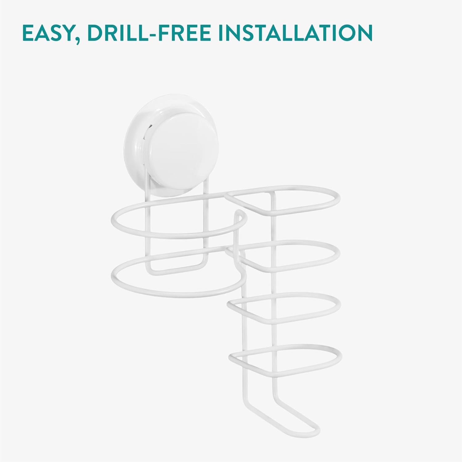 Navaris Μεταλλική Βάση με Βεντούζα για Πιστολάκι και Πρέσα Ισιώματος - White - 50526.02