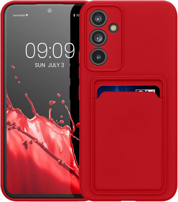 KW Samsung Galaxy A54 5G Θήκη Σιλικόνης TPU με Υποδοχή για Κάρτα - Red