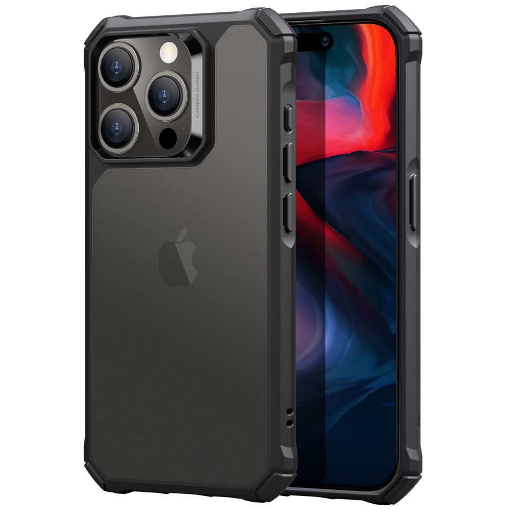 ESR iPhone 15 Pro Max Air Armor Σκληρή Θήκη με Πλαίσιο Σιλικόνης - Ημιδιάφανη / Frosted Black