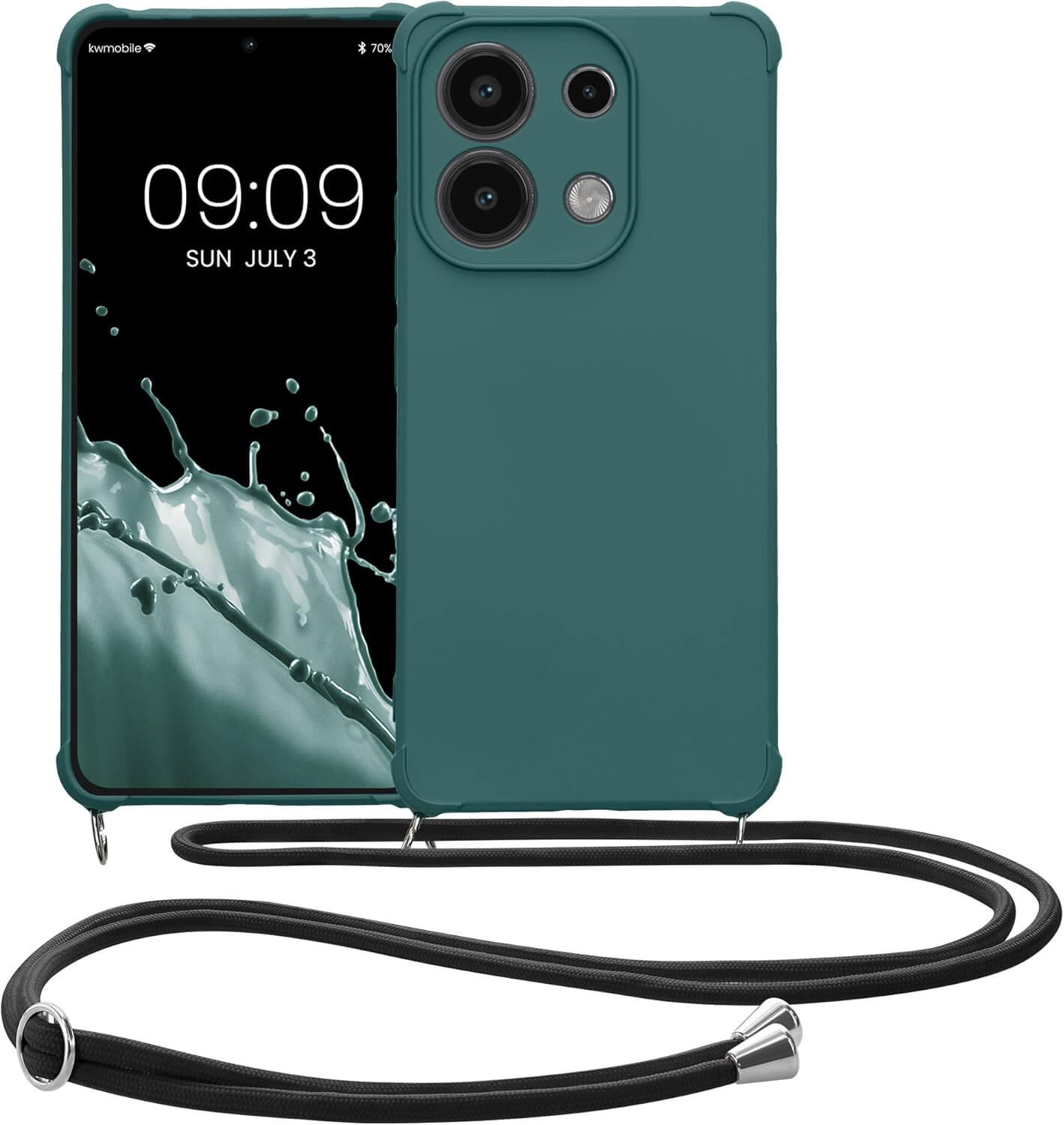 KW Xiaomi Redmi Note 13 4G Θήκη Σιλικόνης TPU με Λουράκι - Petrol