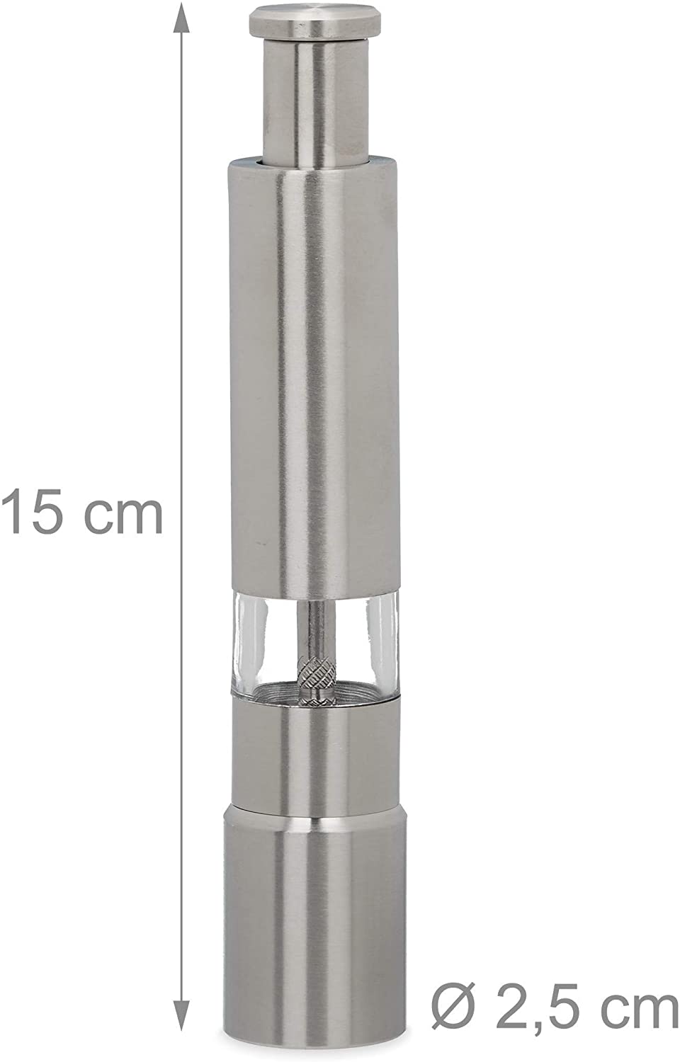 Relaxdays Σετ 2 Μύλοι για Αλάτι και Πιπέρι από Ανοξείδωτο Ατσάλι - Silver - 4052025233037