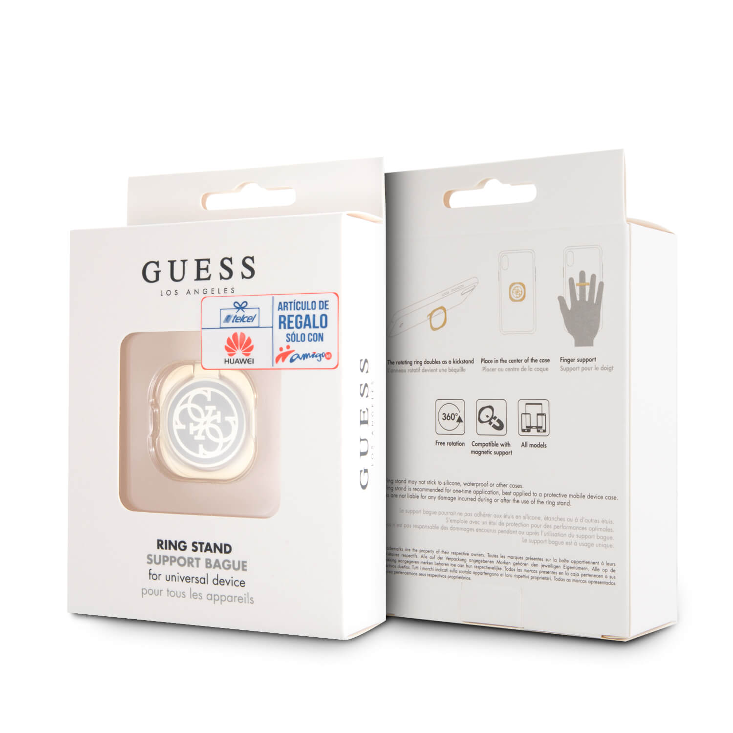 Guess 4G Ring Stand - Δαχτυλίδι Συγκράτησης Κινητού - Βάση Στήριξης - Gold / Black