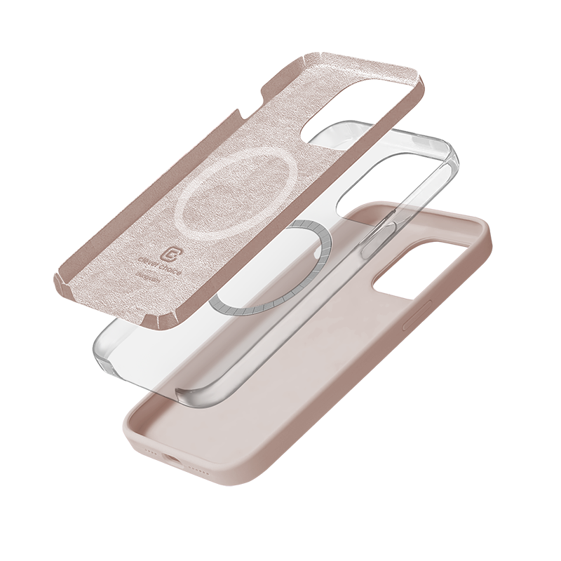 Crong iPhone 14 Pro Max Color Cover Magnetic - Θήκη Σιλικόνης με MagSafe - Sand Pink