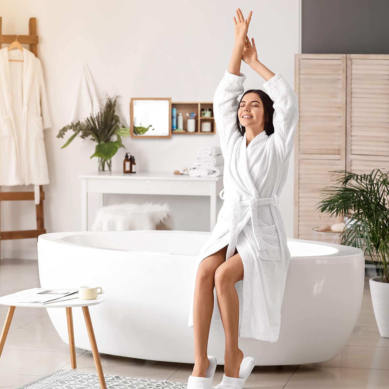 Relaxdays Ράφι Μπάνιου με Καθρέφτη - Natural - 4052025206420