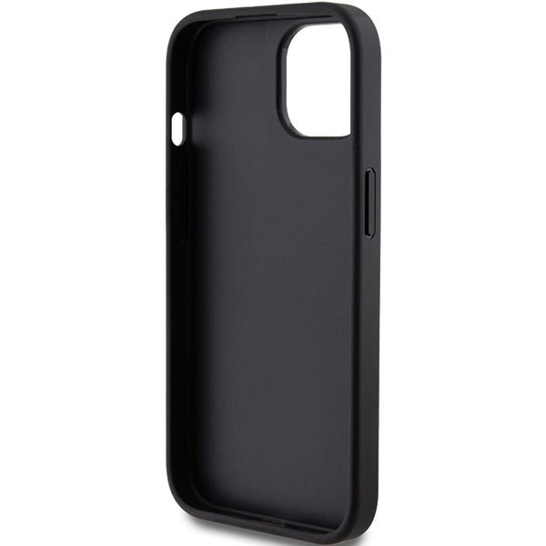 Guess iPhone 15 Plus Glitter Script Big 4G Σκληρή Θήκη με Πλαίσιο Σιλικόνης - Black - GUHCP15MHG4SGK