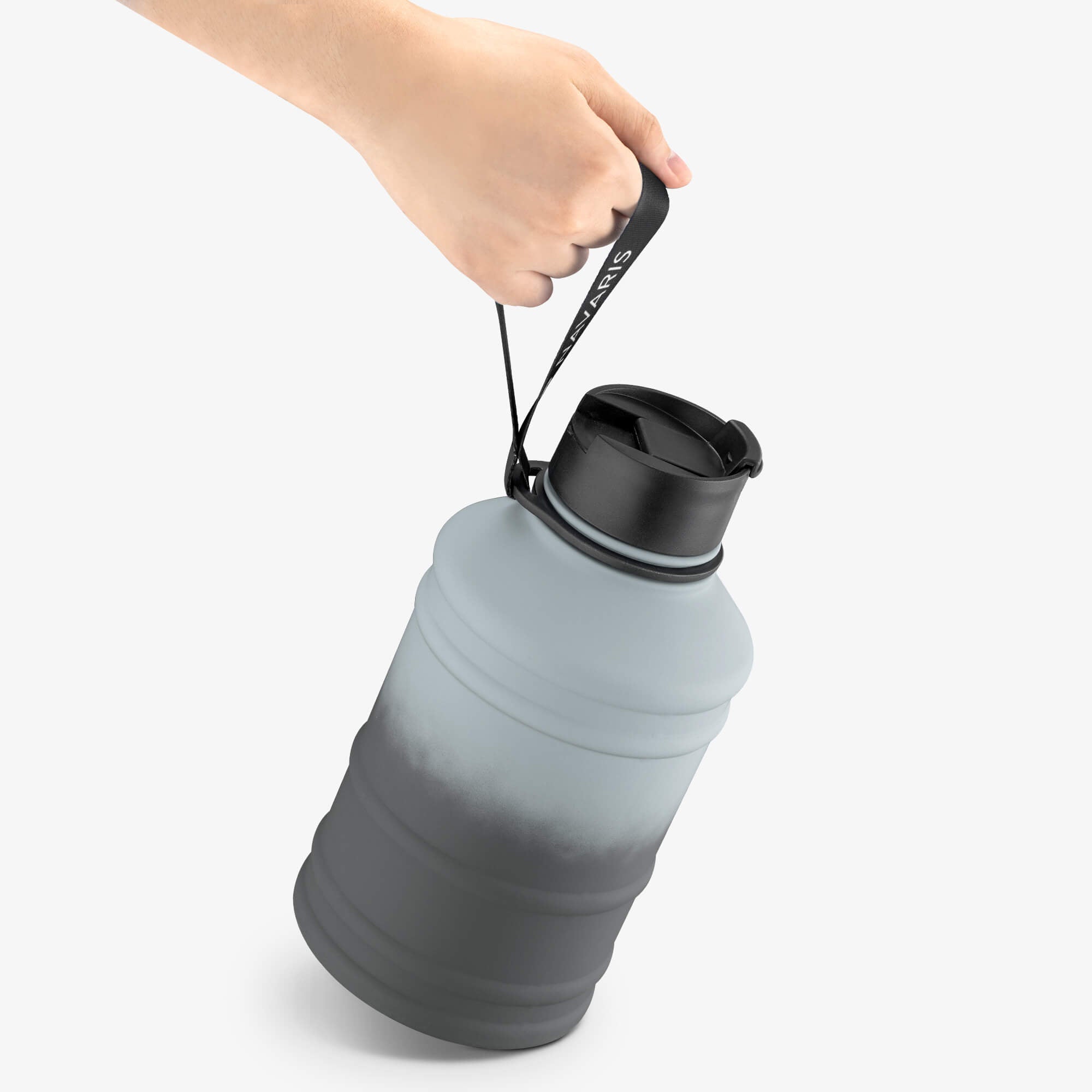 Navaris Μπουκάλι Νερού από Ανοξείδωτο Ατσάλι - BPA Free - 2.2 L - Light Grey / Dark Grey - 53701.22