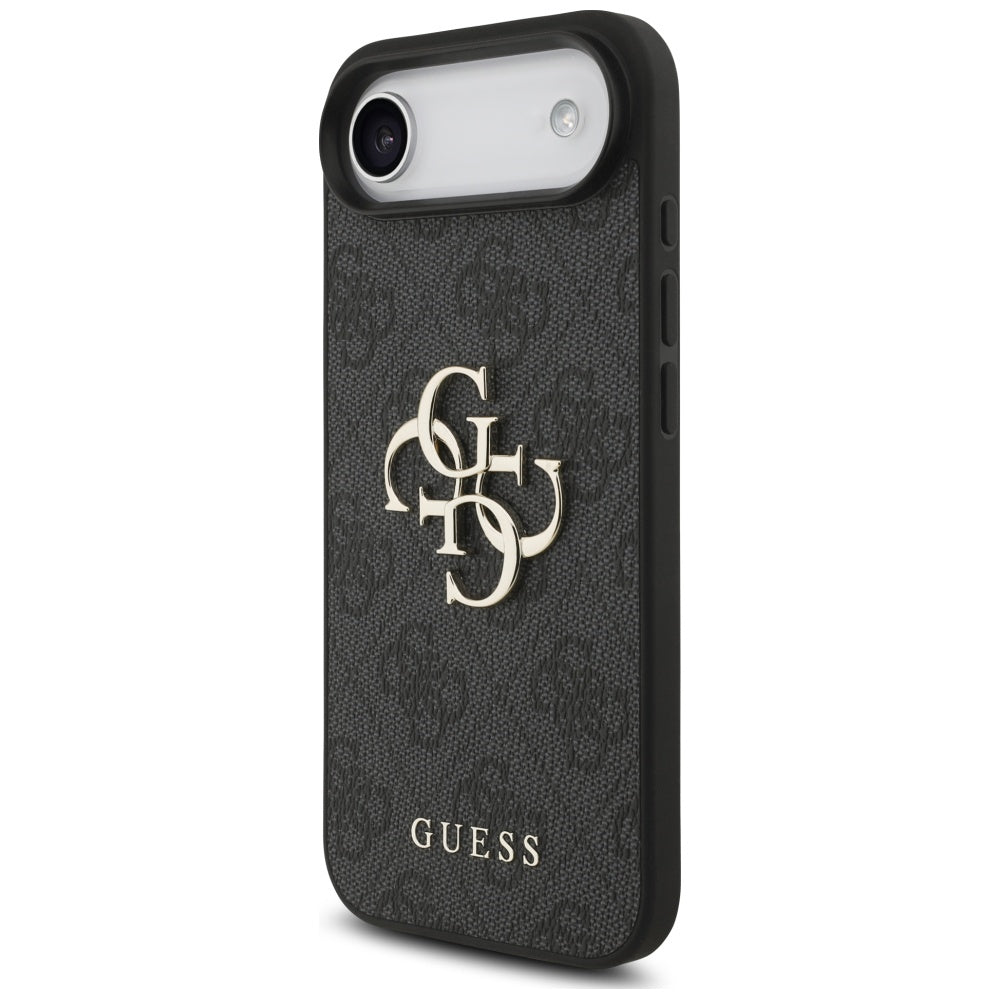 Guess iPhone Air - 4G Big Logo - Σκληρή Θήκη με Πλαίσιο Σιλικόνης και Επένδυση Συνθετικού Δέρματος - Black - GUHCP17M4GMGGR