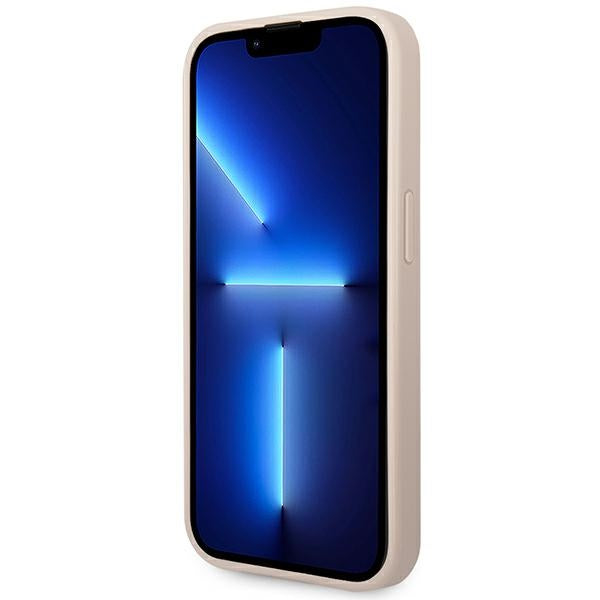 Guess iPhone 14 Pro Max - 4G Big Metal Logo Θήκη με Επένδυση Συνθετικού Δέρματος - Pink - GUHCP14X4GMGPI
