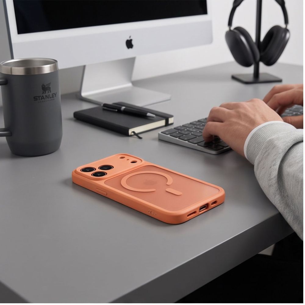 Tech-Protect iPhone 17 Pro Max / 18 Pro Max - Σκληρή Θήκη με Πλαίσιο Σιλικόνης και MagSafe - BasicMag - Matte Cosmic Orange