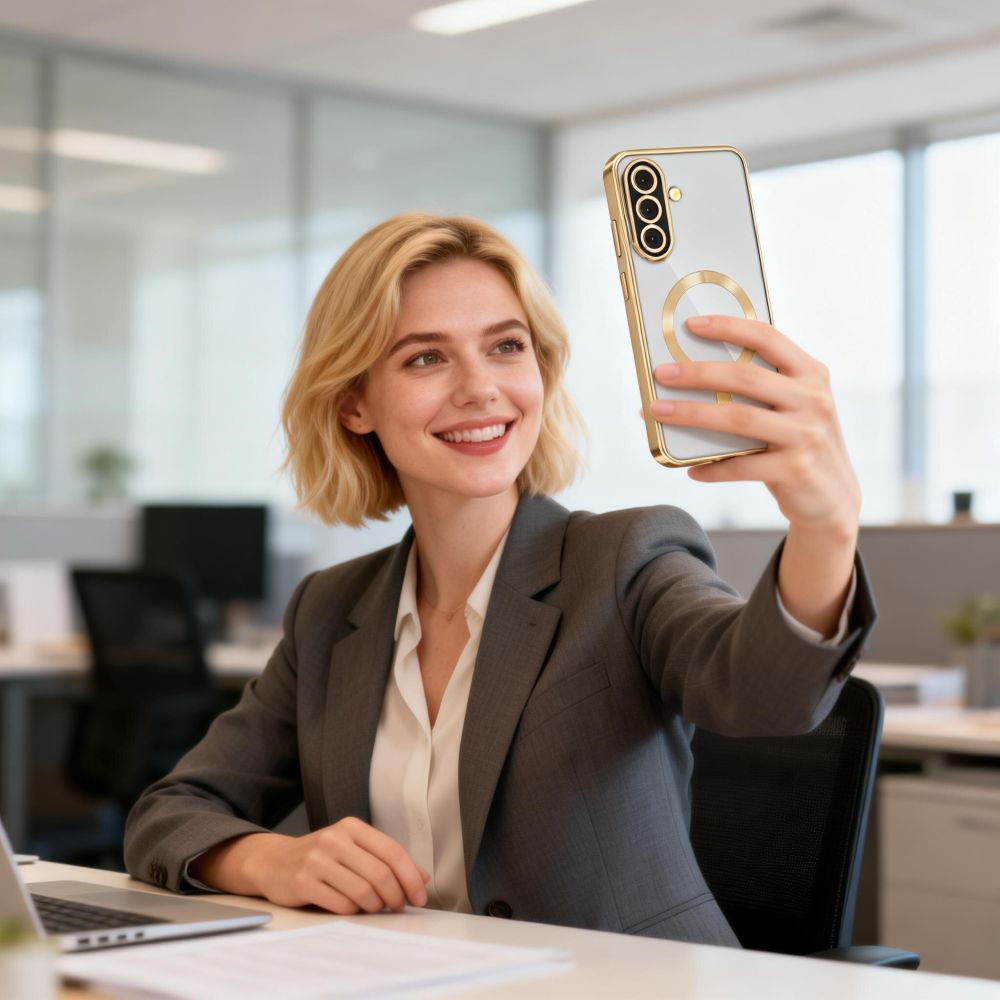 Tech - Protect Samsung Galaxy A57 5G - Θήκη Σιλικόνης TPU με MagSafe - MagFlex - Clear / Shiny Gold