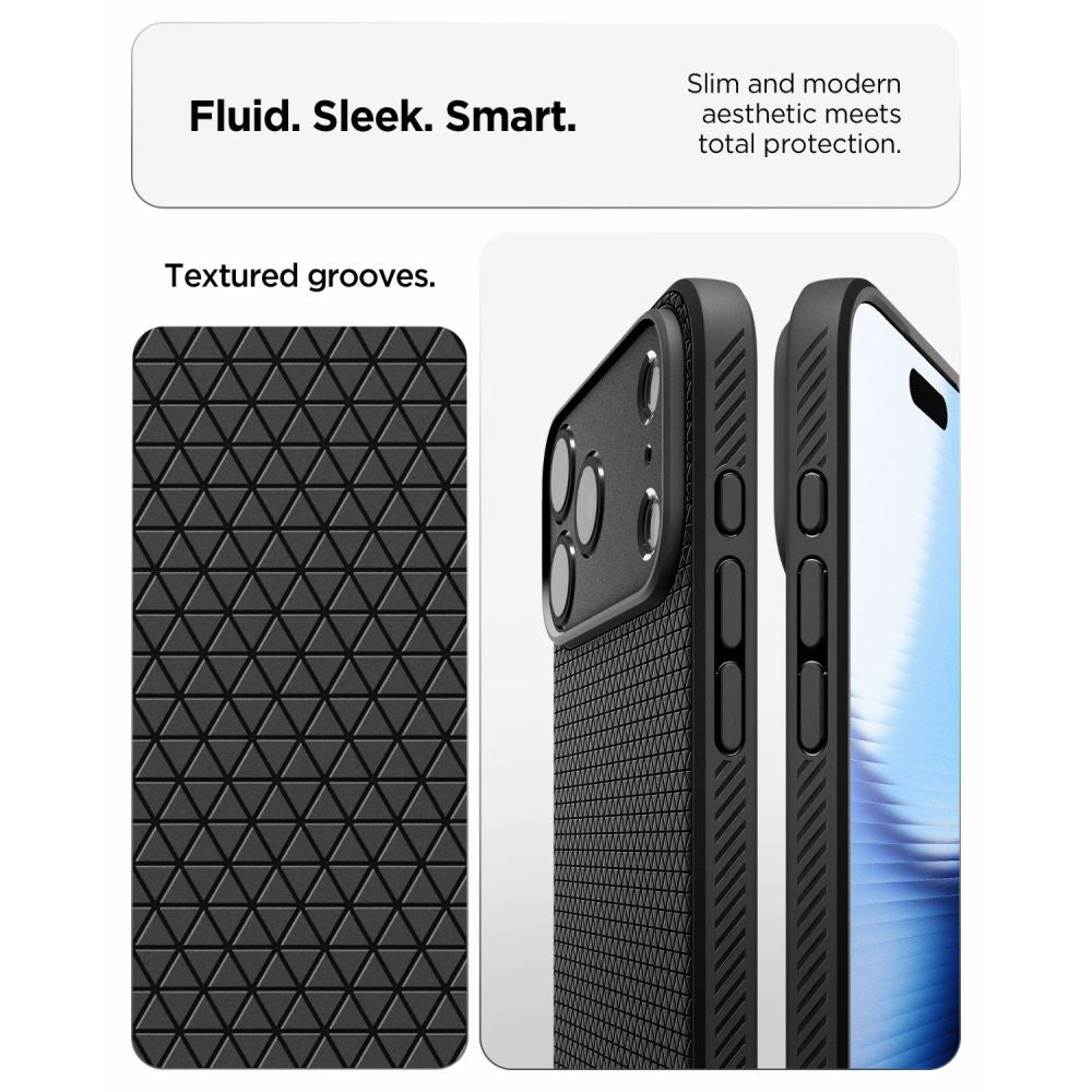Spigen iPhone 18 Pro / iPhone 17 Pro - Θήκη Σιλικόνης - Liquid Air - Matte Black