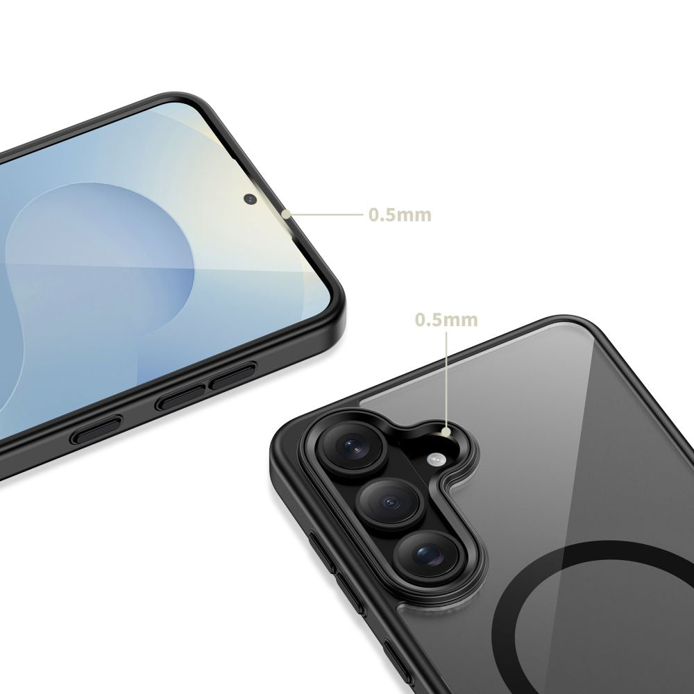 Tech - Protect Samsung Galaxy S26 - Σκληρή Θήκη με Πλαίσιο Σιλικόνης και MagSafe - MagMat MagSafe - Clear / Black