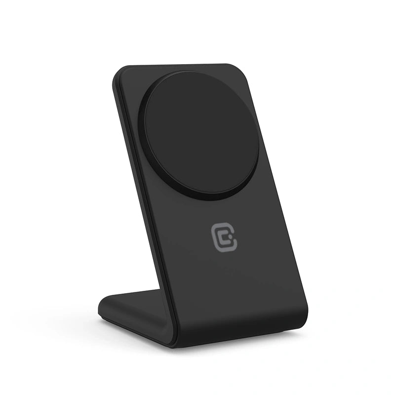 Crong MagSpot Stand 2 σε 1 Ασύρματος MagSafe Φορτιστής για iPhone και AirPods - Black
