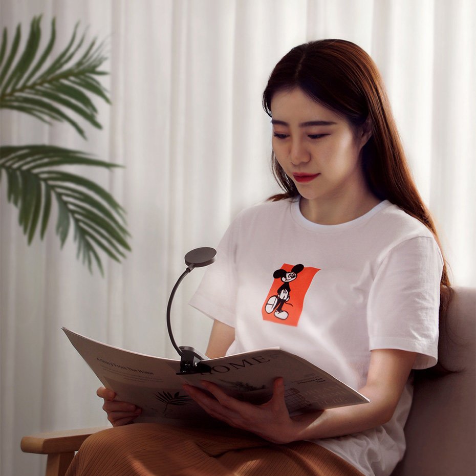 Baseus Comfort Reading Mini Clip Lamp - Επαναφορτιζόμενο Επιτραπέζιο Φωτιστικό LED με Clip Στήριξης - Grey - DGRAD-0G