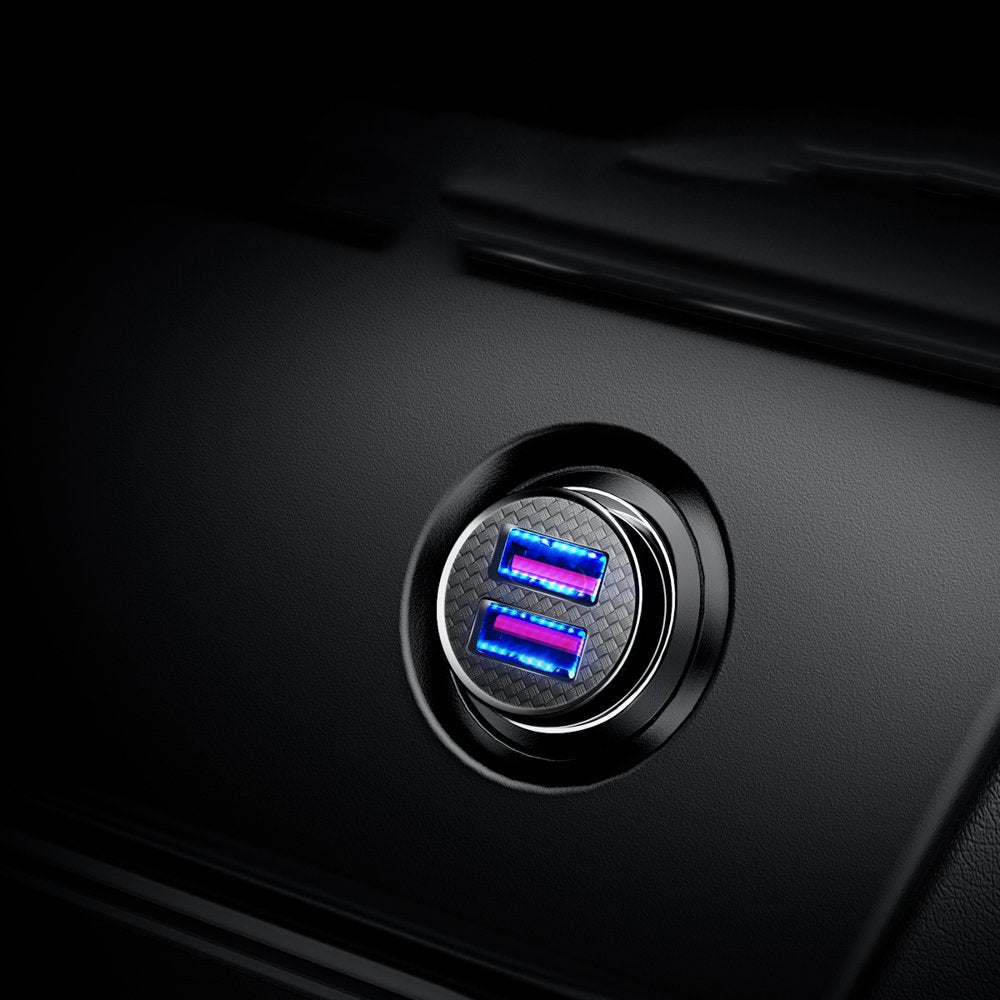 Baseus Circular Smart Φορτιστής Αυτοκινήτου Γρήγορης Φόρτισης με 2 Θύρες USB 5A QC 3.0 30W - Black - CCALL-YD01