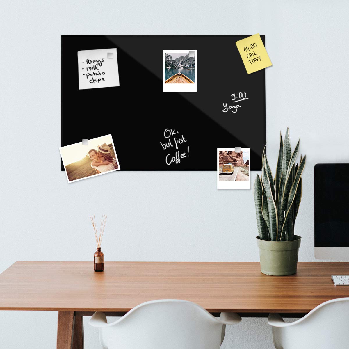 Navaris Μαγνητικός Γυάλινος Πίνακας - 60 x 40cm - Black - 49647.01