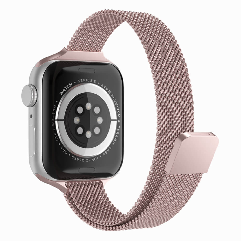 Techsuit Λουράκι Apple Watch 2/3/4/5/6/7/8/9/10/11 - SE (1/2/3) - 38/40/41/42mm Watchband W034 από Ανοξείδωτο Ατσάλι - Pink
