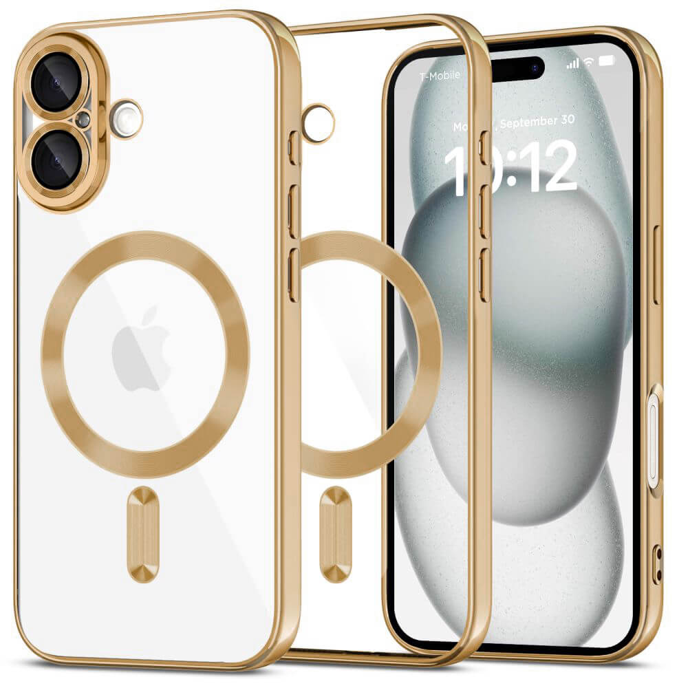 Techsuit iPhone 16 Plus - Luxury Crystal MagSafe - Θήκη Σιλικόνης - Gold