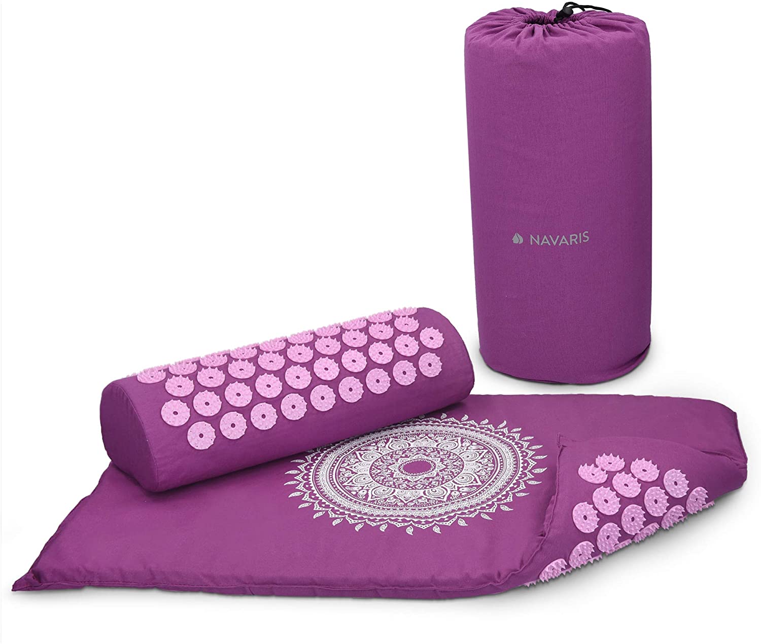 Navaris 2-in-1 Acupressure Mat and Pillow Set Σετ 2 σε 1 Χαλάκι και Μαξιλάρι Μασάζ - Purple - 43899.26.01