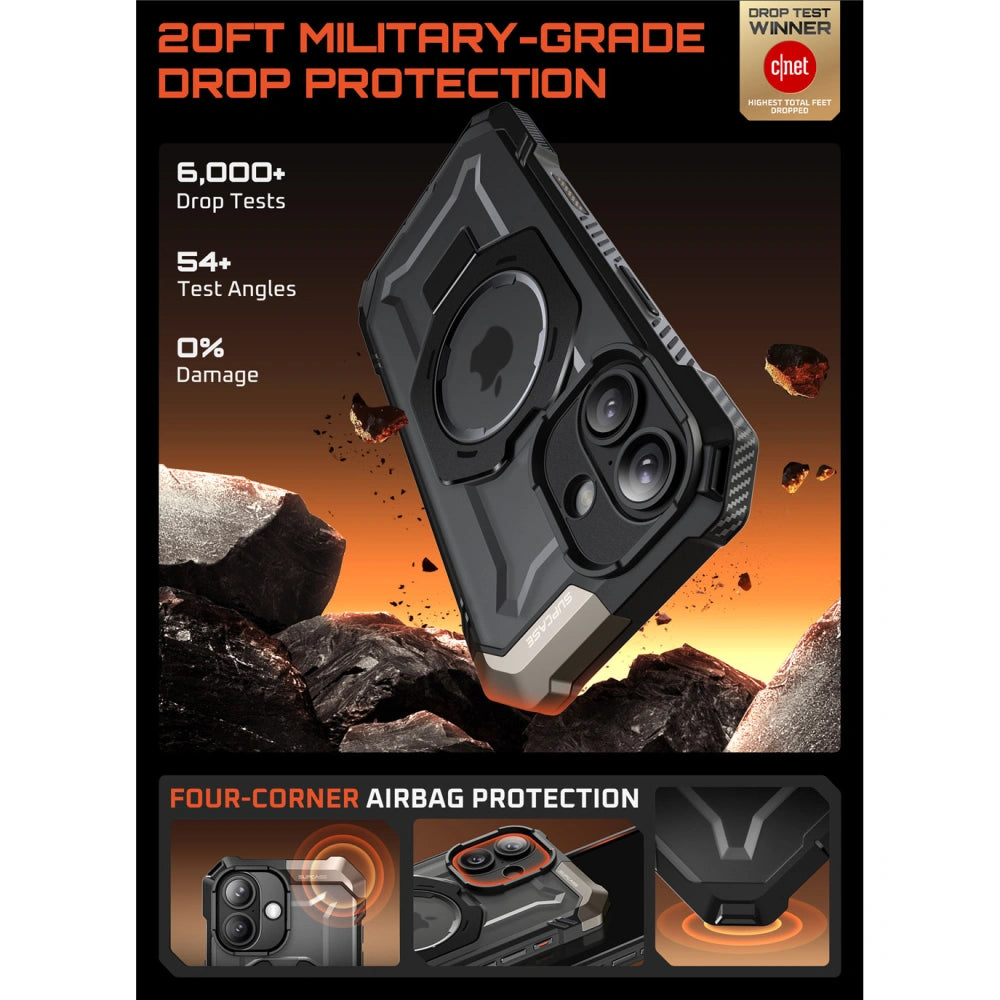 Supcase iPhone 17 - UB Grip Mag - Σκληρή Θήκη με MagSafe και Stand - Black