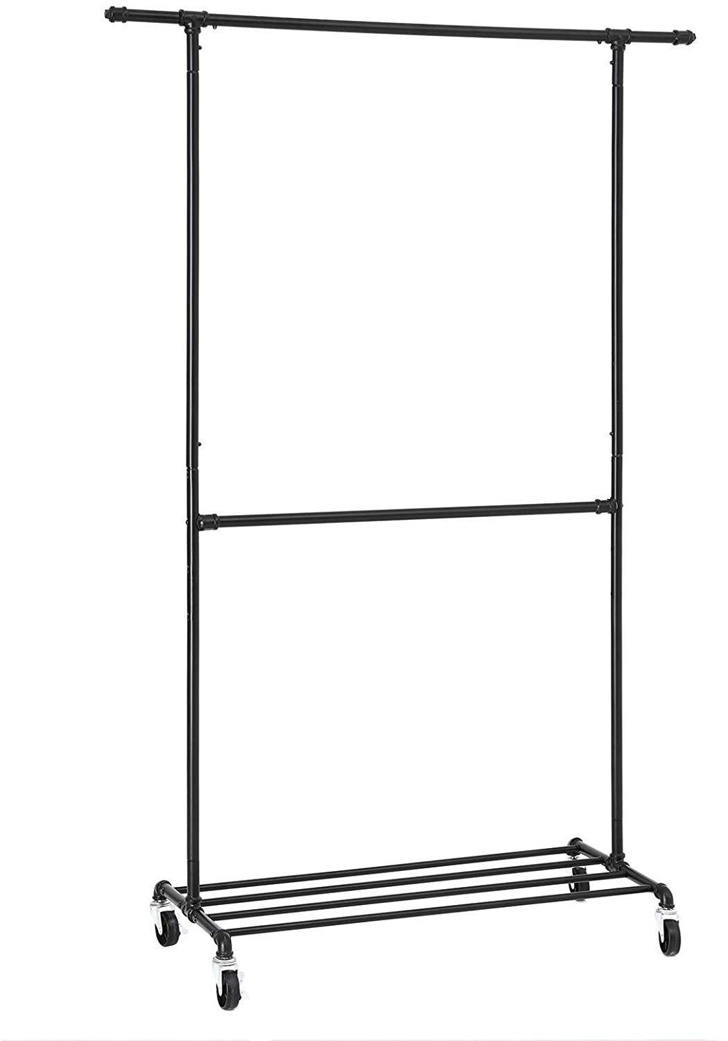 Songmics Τροχήλατη Μεταλλική Κρεμάστρα Δαπέδου - Ράγα Ρούχων - Black - HSR62BK
