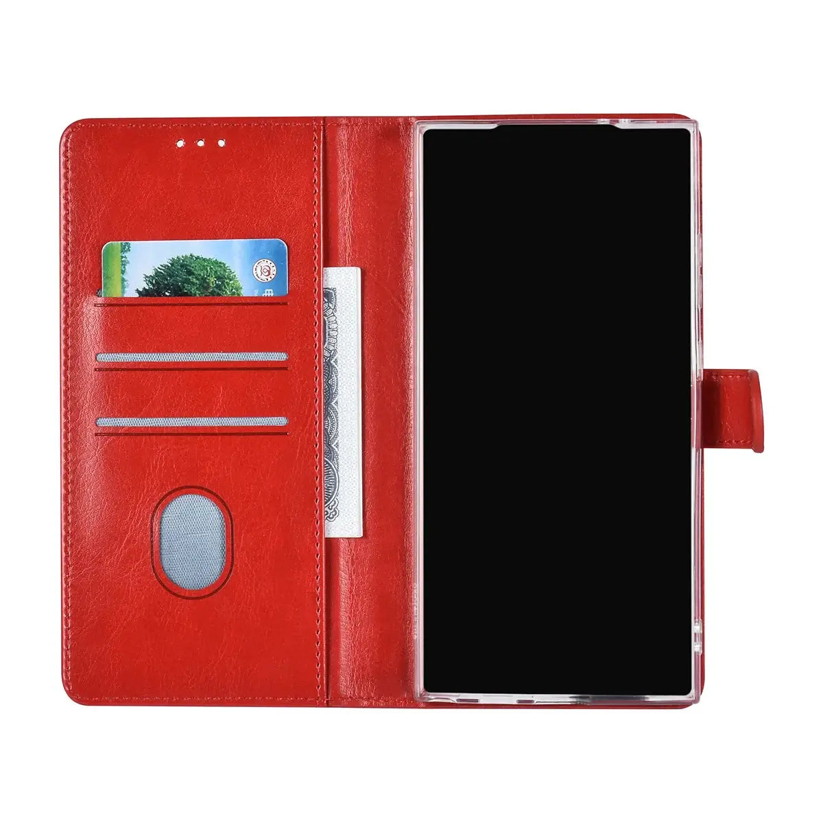 Tuniq Samsung Galaxy S24 Ultra - Θήκη Πορτοφόλι Stand από Δερματίνη - Κόκκινη