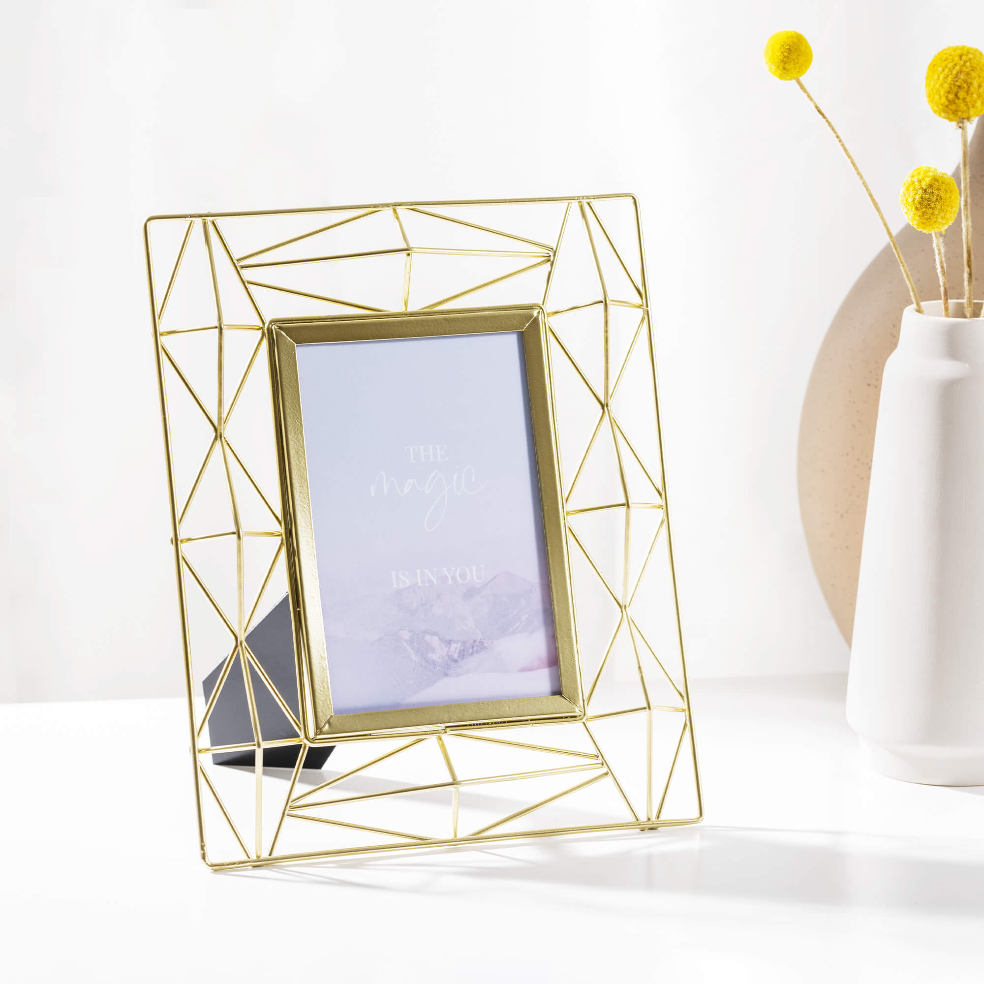 Navaris Μεταλλική Κορνίζα για Φωτογραφίες 10 x 15 cm - Gold - 54642.2.21