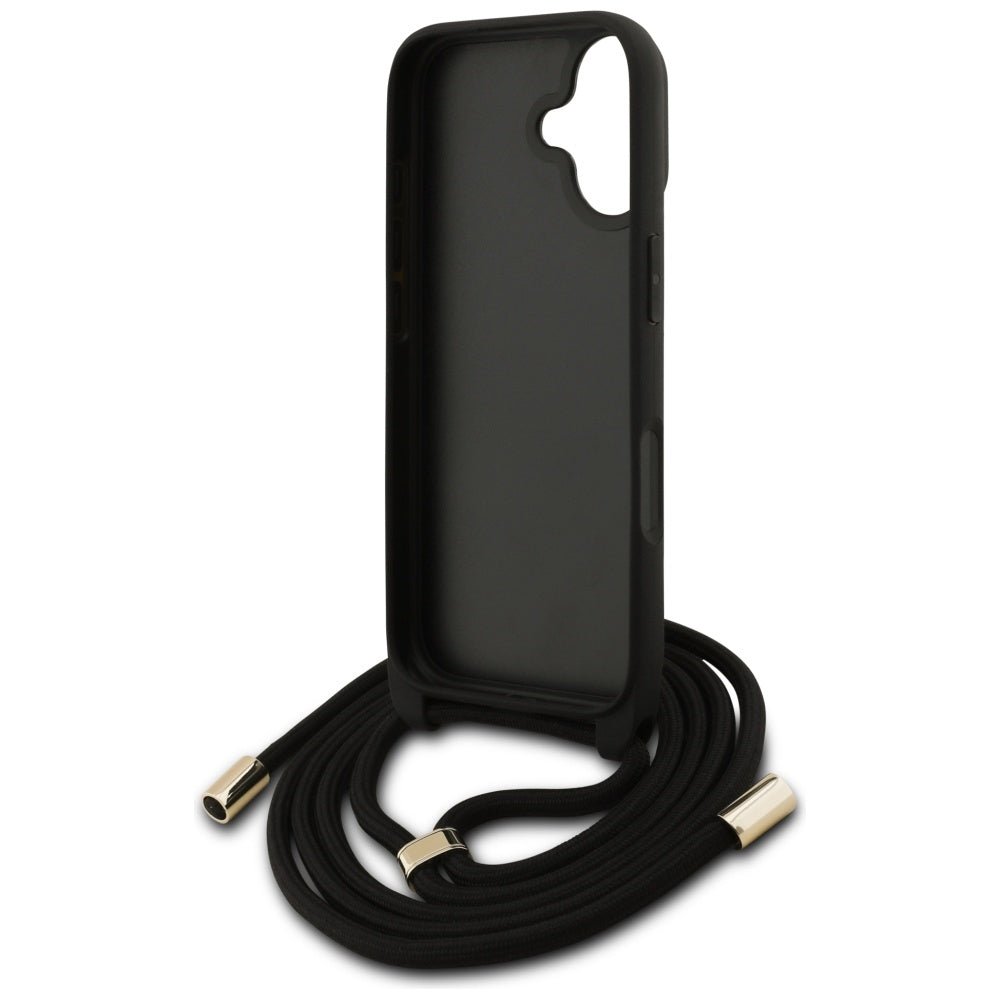 Guess iPhone 17 - 4G Big Logo Cord Stap Crossbody - Θήκη με Επένδυση Συνθετικού Δέρματος και Λουράκι - Brown - GUHCP17SP4GMGCRW