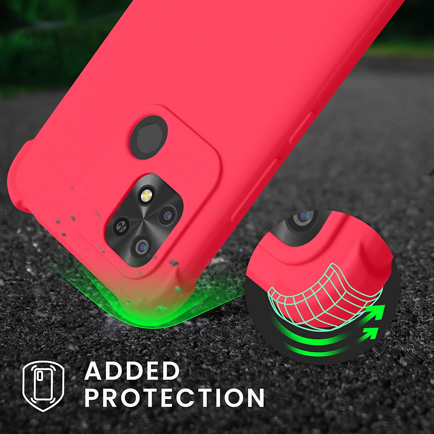 KW Xiaomi Redmi 10C Θήκη Σιλικόνης TPU με Λουράκι - Awesome Pink - 59233.238