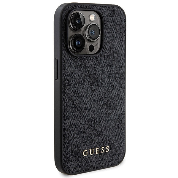 Guess iPhone 15 Pro Max - 4G Metal Logo Σετ MagSafe Σκληρή Θήκη με Επένδυση Συνθετικού Δέρματος και Powerbank 5000mAh - Black - GUBPM5P15X4GEMGK