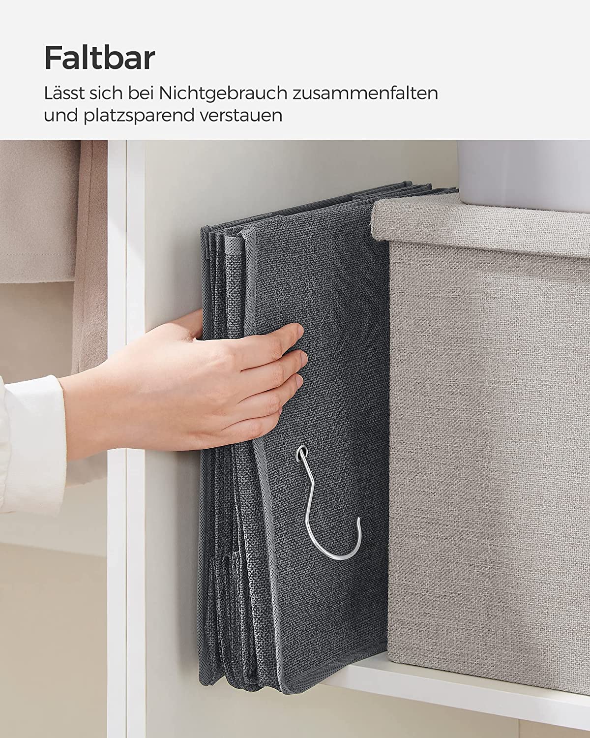 Songmics Κρεμαστή Πτυσσόμενη Ραφιέρα Ρούχων - Grey - RYCH06G