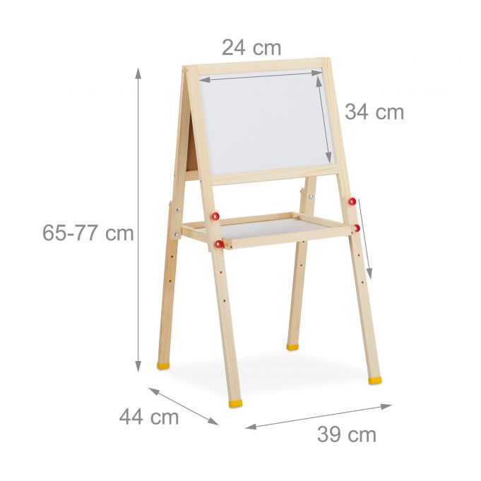 Relaxdays Double Sided Chalkboard Whiteboard - Πίνακας Διπλής Όψης για Παιδιά - 24cm x 34cm - Natural - 4052025272371