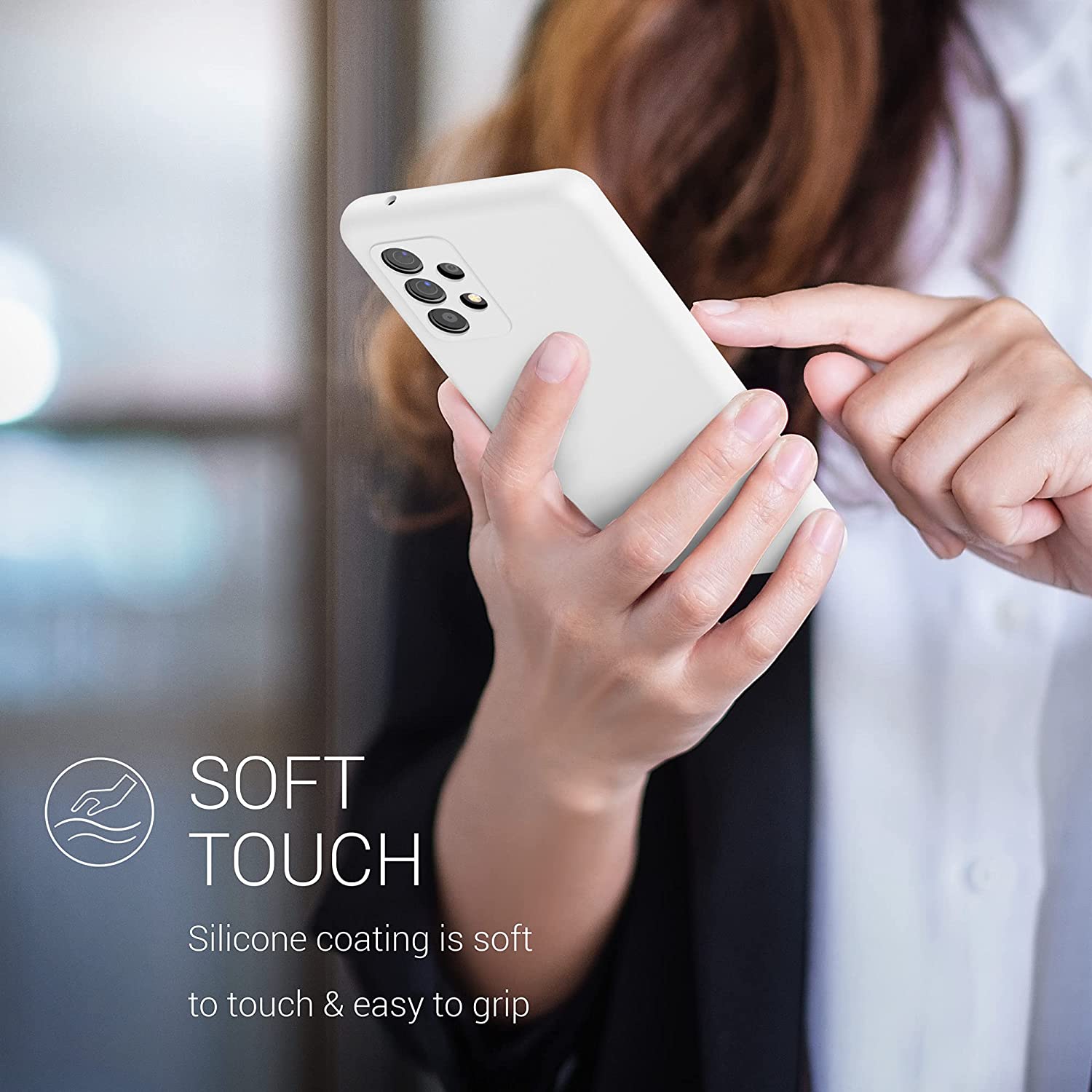 KW Samsung Galaxy A52 / A52 5G / A52s 5G Θήκη Σιλικόνης Rubber TPU - Matte White - 54347.48