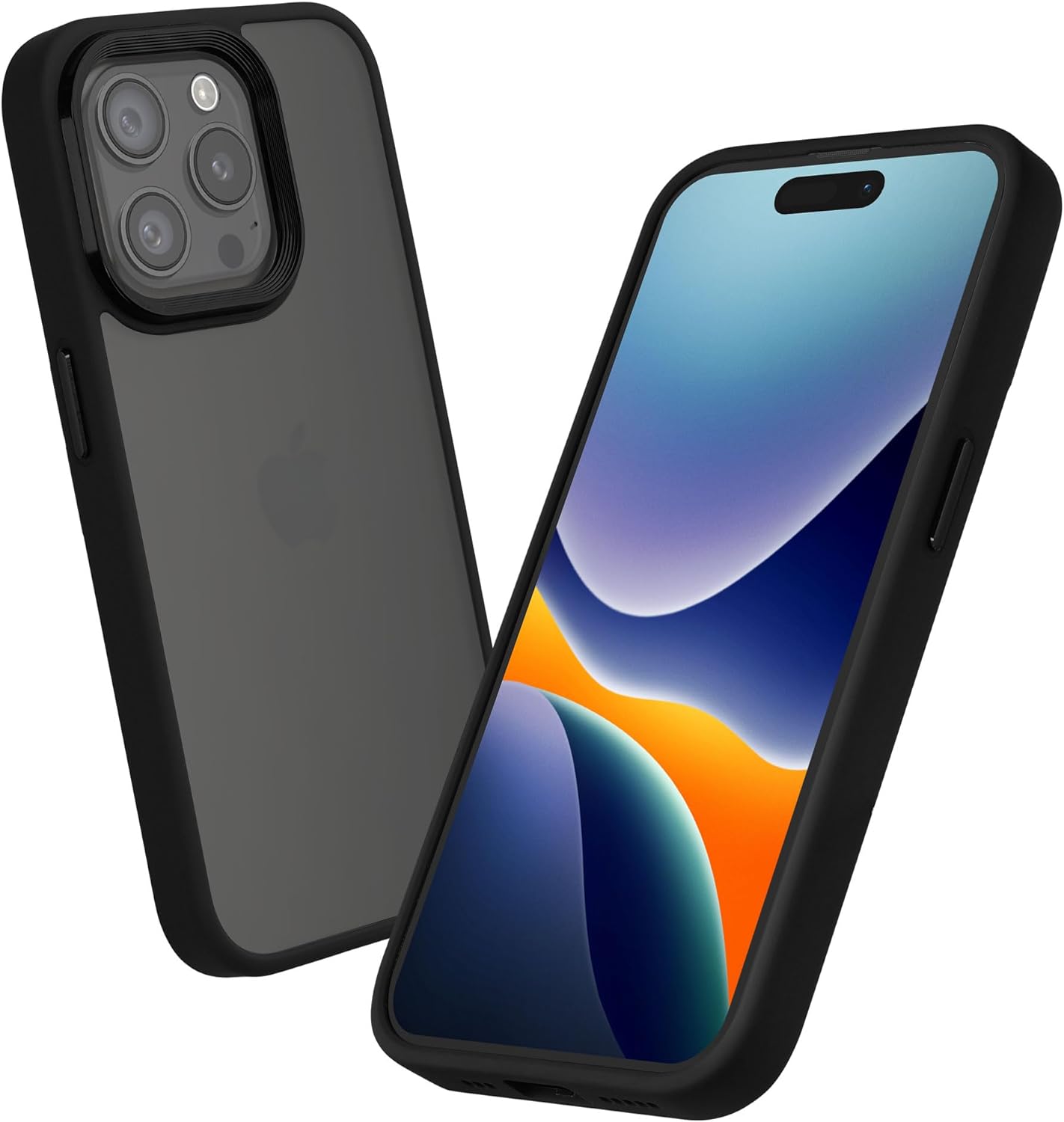 Kalibri iPhone 15 Pro Σκληρή Θήκη με Πλαίσιο Σιλικόνης - Matte Black / Ημιδιάφανη - KLB000022NM001C